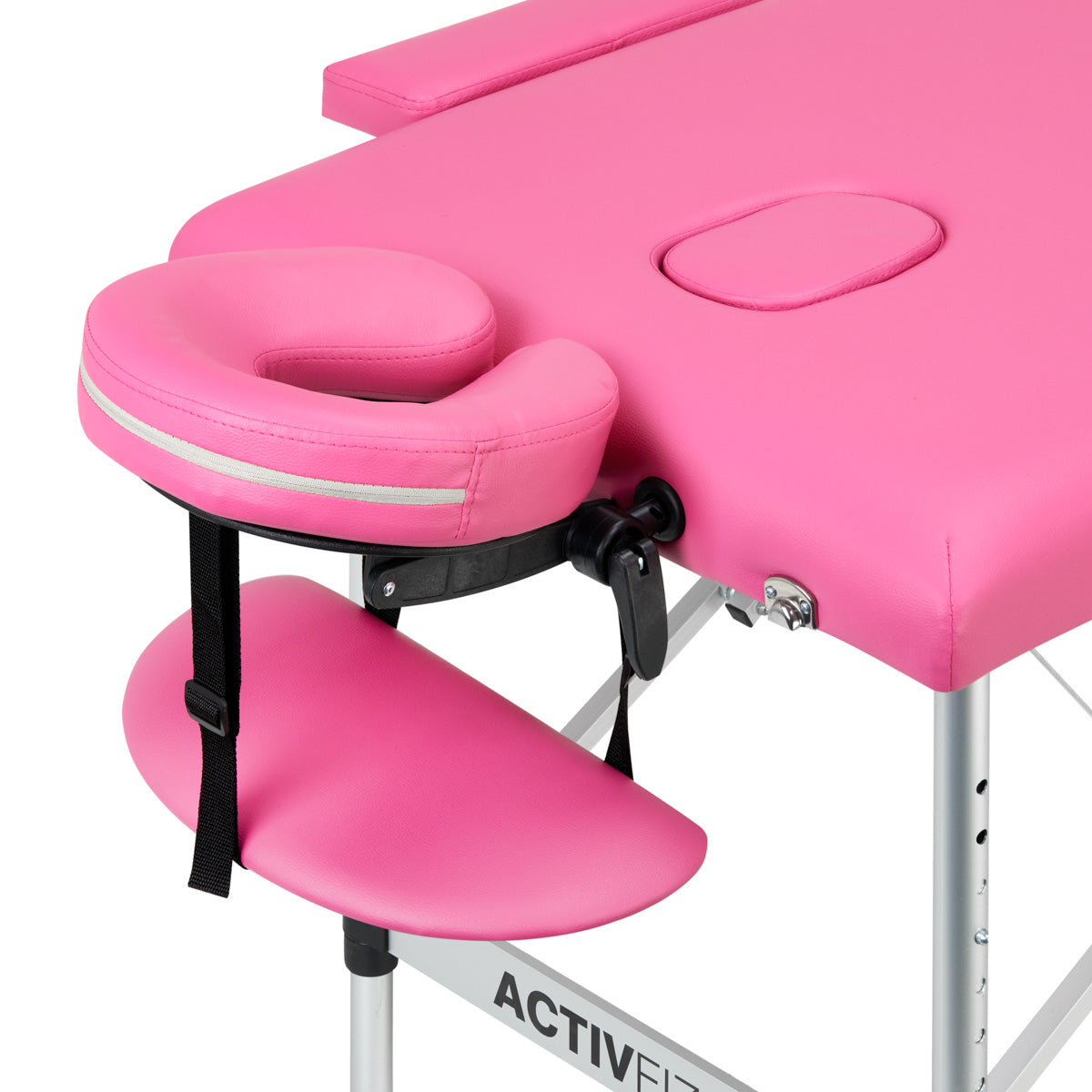 Folding massage table aluminum Activ Fizjo comfort 2 segment pink