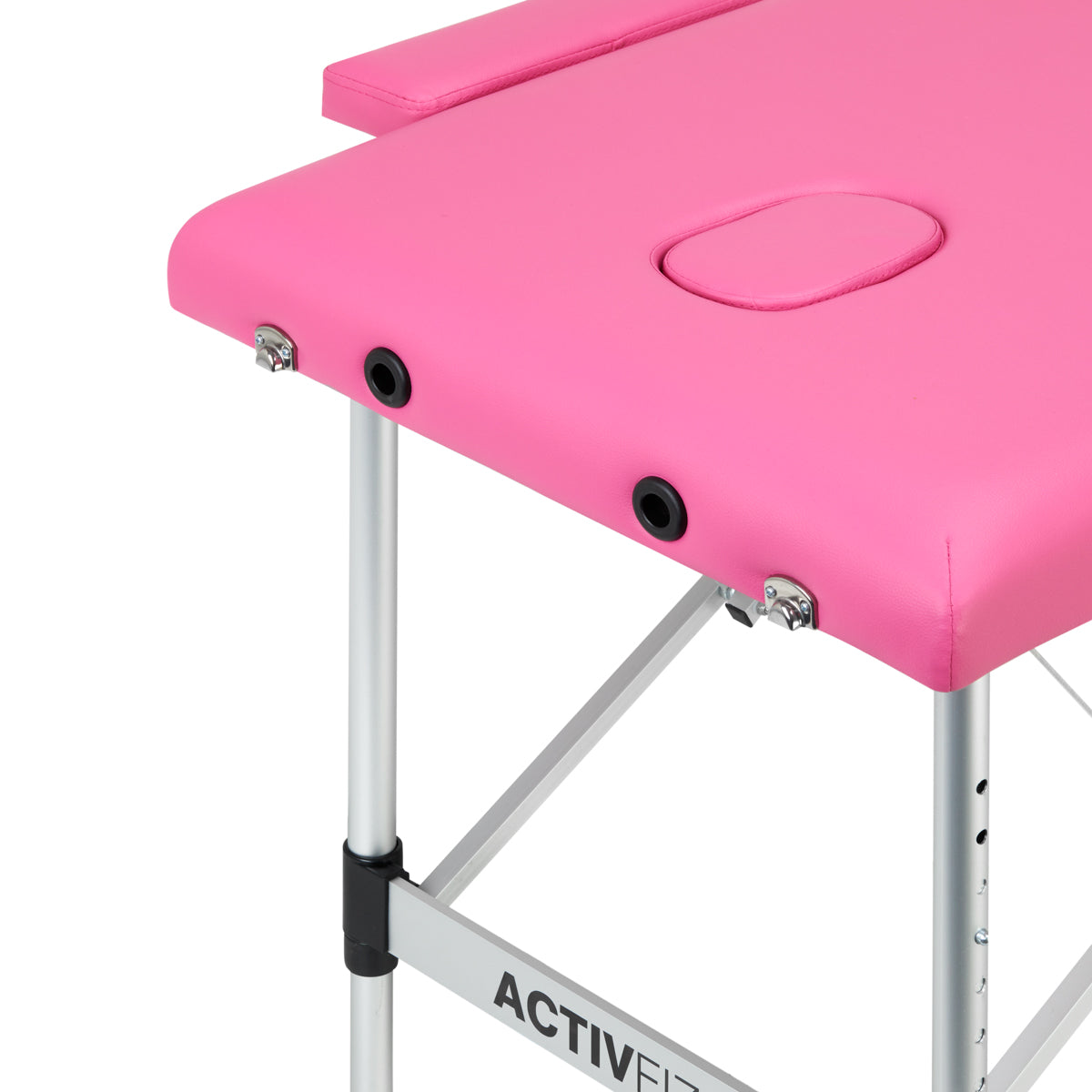 Folding massage table aluminum Activ Fizjo comfort 2 segment pink