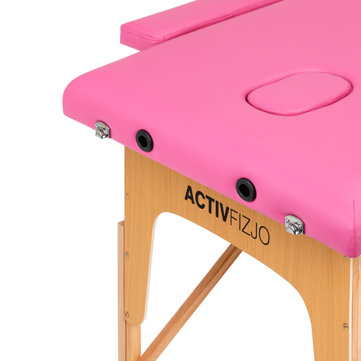 Folding massage table wooden Activ Fizjo comfort 2 segment pink