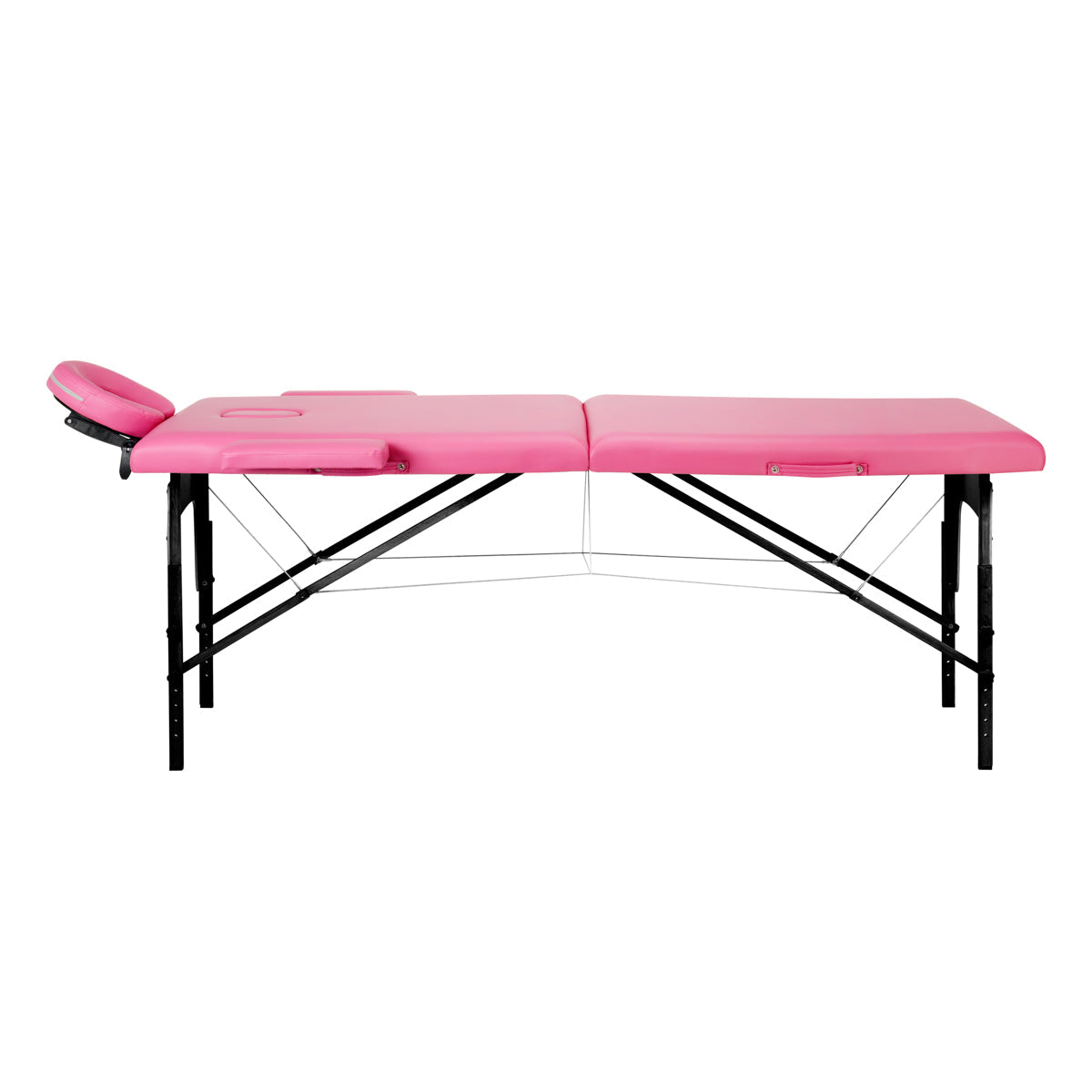 Folding massage table wooden Activ Fizjo comfort 2 segment pink black wood