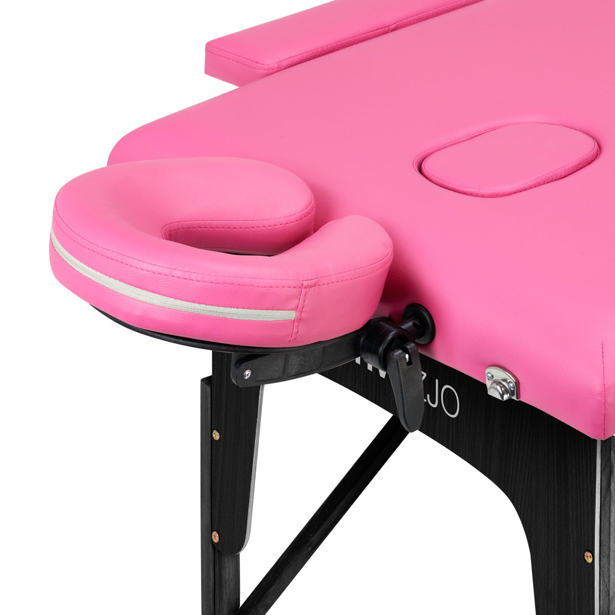 Folding massage table wooden Activ Fizjo comfort 2 segment pink black wood