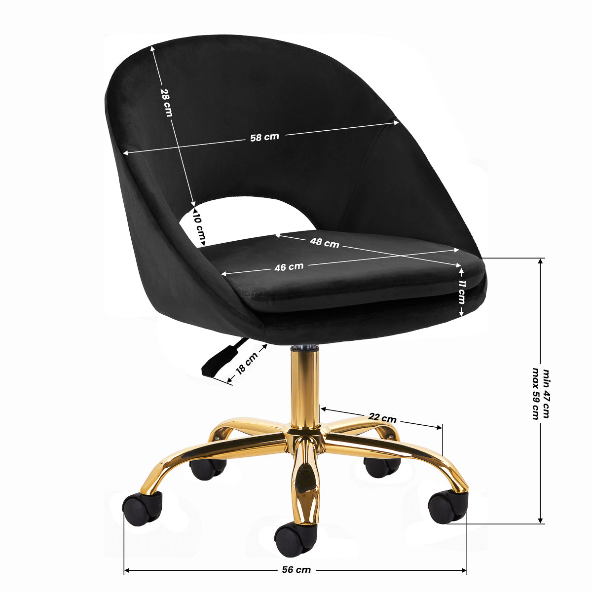 4Rico Swivel Chair QS-MF18G Black