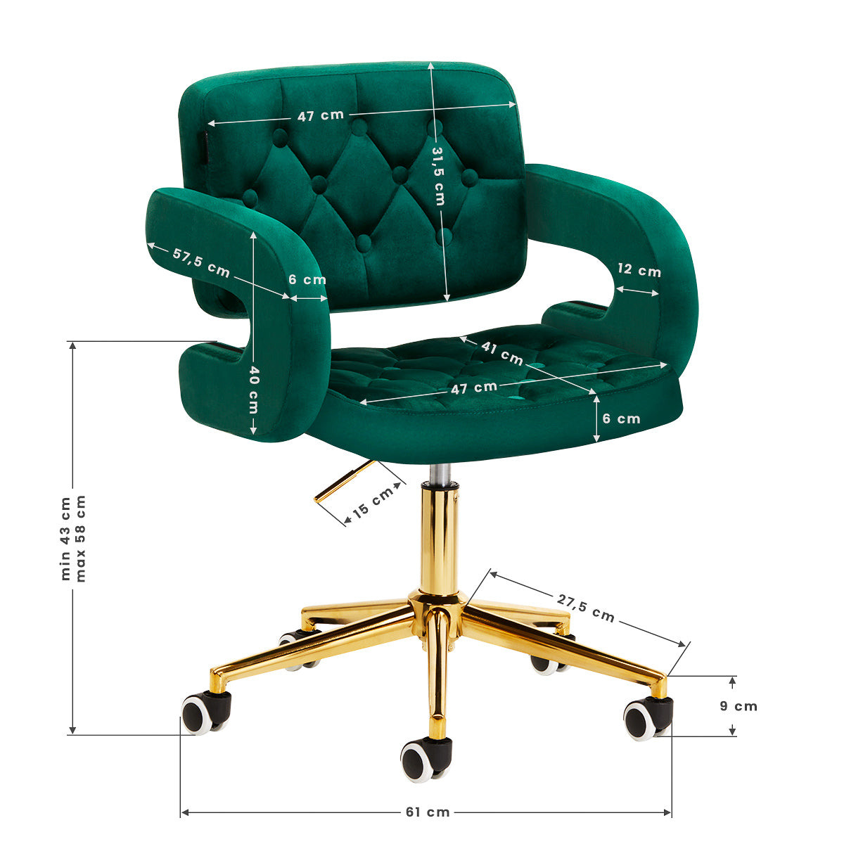 4Rico Chair QS-OF213G Green