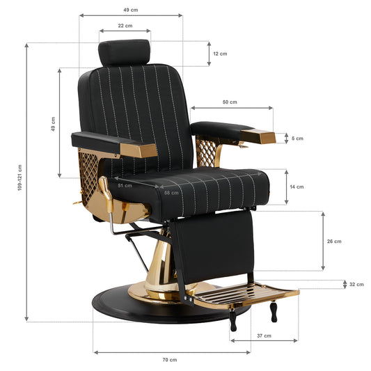 Gabbiano Barber Chair Marcus Gold