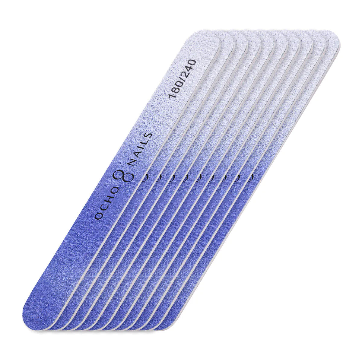 Ocho Nails Straight Nail File 180/240 Colour 10pcs